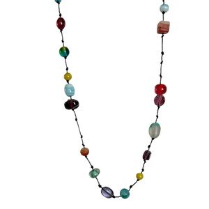 Vintage Express 90s Adjustable Glass Beaded Necklace